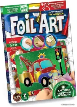 Danko Toys Аппликация цветной фольгой. Машина FAR-01-04