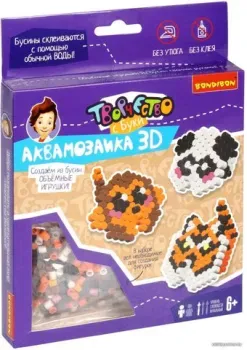 Bondibon Аквамозаика 3D 3 фигуры Обезьянка, тигр, панда ВВ5253