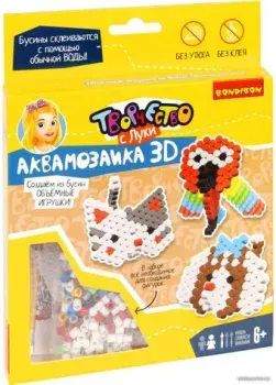 Bondibon Аквамозаика 3D 3 фигуры Кошка собака попугай ВВ5254