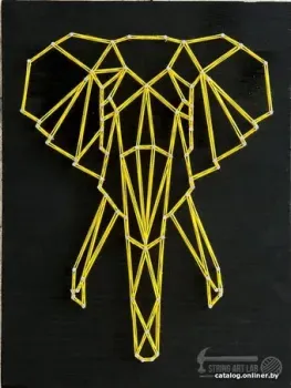 String Art Слон минимализм A4М003