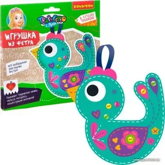 Bondibon Игрушка из фетра. Птичка. В лучших традициях! ВВ2204