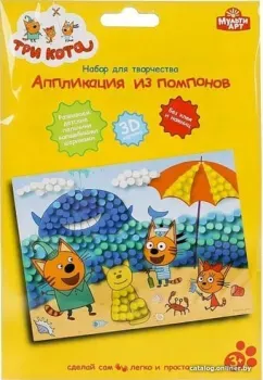 MultiArt Аппликация из помпонов Три Кота 245-TC