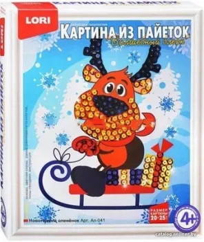 Lori Картина из пайеток. Новогодний оленёнок Ап-041