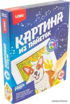Lori Картина из пайеток. Корги Ап-042
